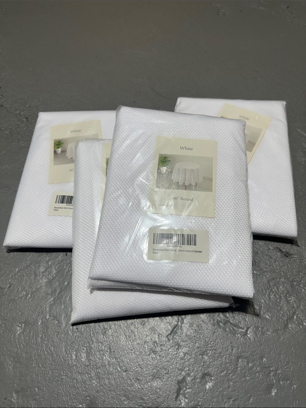 Four White Round Tablecloth - Classic Polyester Dining Linen